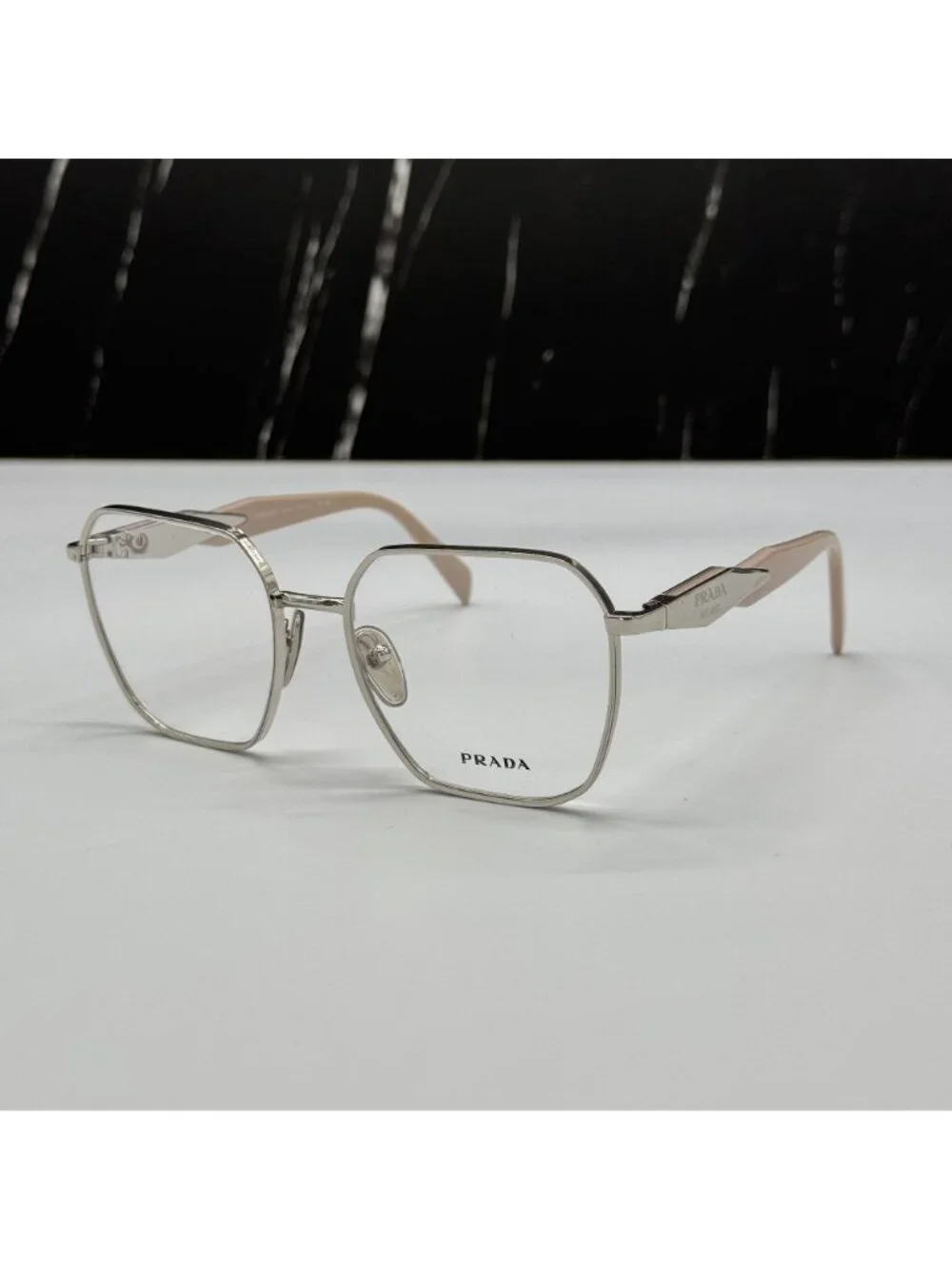 NWT Prada PR56ZV 1BC1O1 Silver Beige Women Eyeglasses PR 56ZV